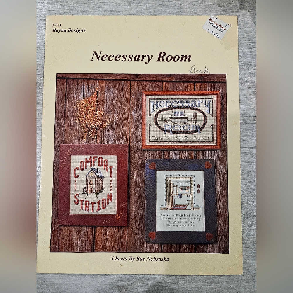 Necessary Room Bathroom Outhouse Counted Cross Stitch Charted Designs